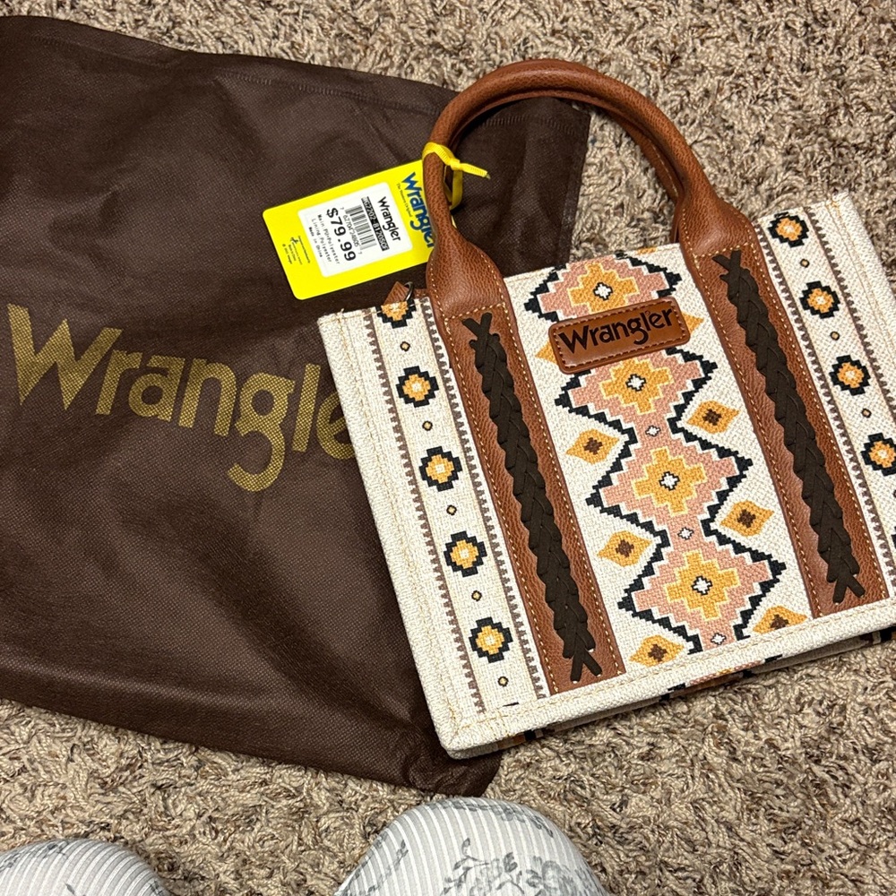 Wrangler Women's Cream and Brown Tote